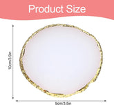 Harz Nail Art Palette,Maniküre Gemalt Palette,Goldener Rand Nagellackpalette,Nail Art Make up Paletten Display Fach Nagel DIY Zubehör(Weiß)